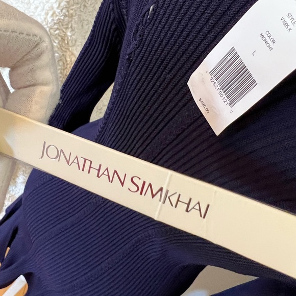 Gorgeous knit dress by Jonathan Simkhai! Navy blue.Fitted. Stretchy. - Picture 8 of 12